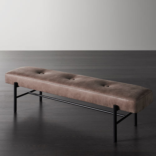 Moderne Polsterbank - NINA - MERIDIANI - Stoff / Leder / Gestell aus Metall