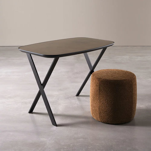 Bodenstehender Schreibtisch - BURT - MERIDIANI - modern / Leder / lackiertes Holz