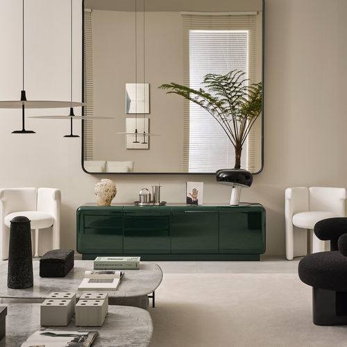 Modernes Sideboard - ROMEO - MERIDIANI - hochglanzlackiertes Holz / mattlackiertes Holz / mit Schwingtür