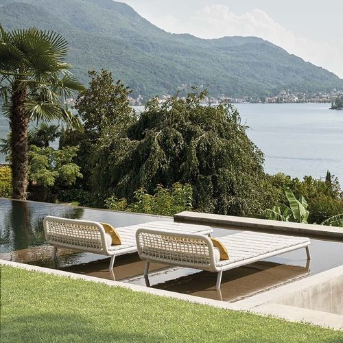 Moderne Sonnenliege - NOA OPEN AIR - MERIDIANI - Batyline® / Kordel / aus lackiertem Aluminium