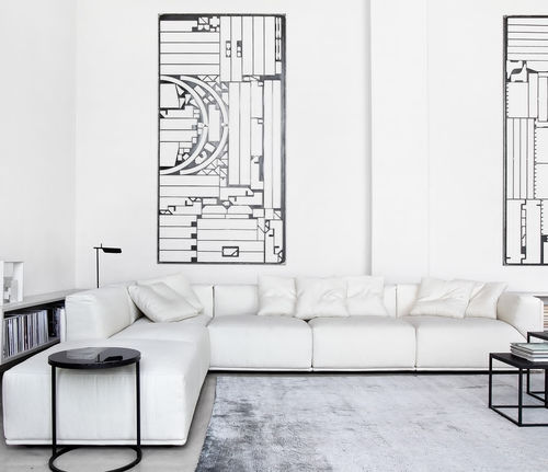 Modulsofa - BACON - MERIDIANI - modern / Stoff / Leder