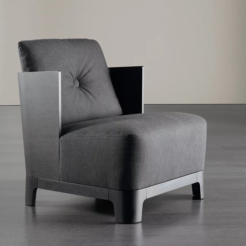Moderner Sessel - KEETON - MERIDIANI - Stoff / Leder / Holz