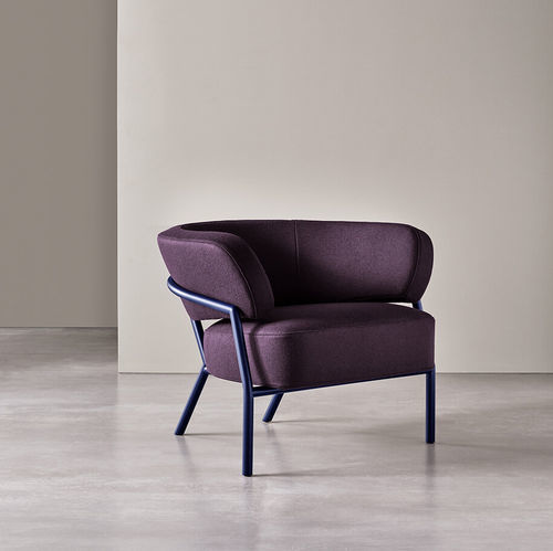 Moderner Sessel - NANÌ - MERIDIANI - Stoff / Leder / Metall