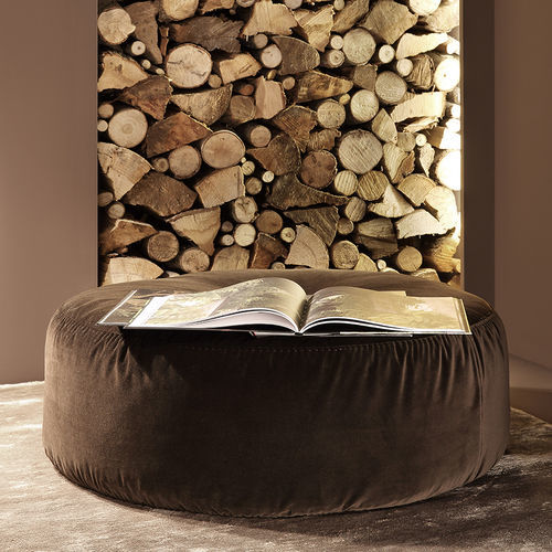 Moderne Ottomane - SCOTT - MERIDIANI - Leder / Stoff / rund