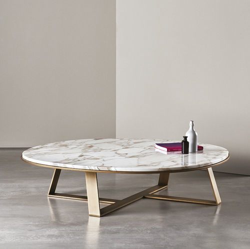 Moderner Couchtisch - JUDD - MERIDIANI - mattlackiertes Holz / hochglanzlackiertes Holz / Marmor