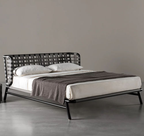Doppelbett - EDOARDO - MERIDIANI - modern / gepolstertes Kopfteil / Stoff