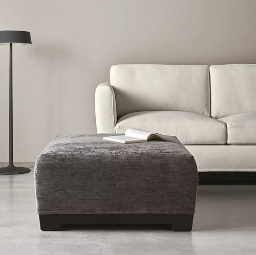 Modernes Sitzkissen - ALLEN - MERIDIANI - Leder / Stoff / quadratisch