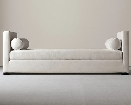 Moderne Récamiere - BELMON - MERIDIANI - Stoff / Leder / Buche