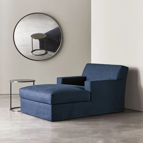 Moderne Liege - JAMES - MERIDIANI - Stoff / Leder / Holz