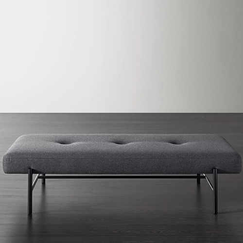 Moderne Tagesliege - NINA - MERIDIANI - Stoff / Leder / lackiertes Metall