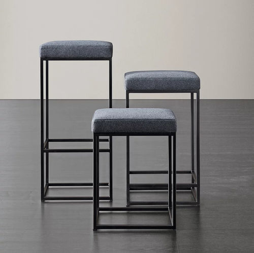 Moderner Barhocker - HARDY  - MERIDIANI - Leder / Stoff / Gestell aus Metall