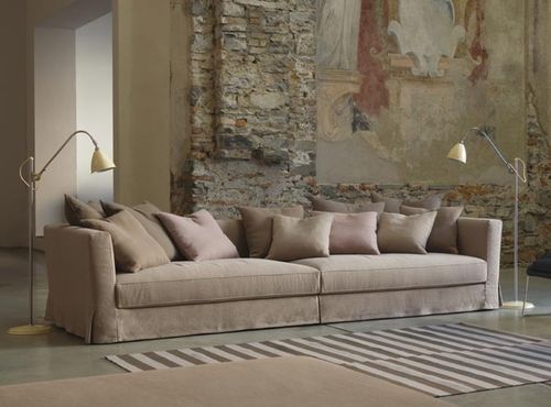 Modernes Sofa - LINK  - Verzelloni - Baumwolle / braun / Zweisitzer
