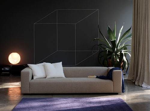 Modernes Sofa - RUBIK  - Verzelloni - Baumwolle / braun / 3 Plätze