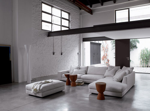 Ecksofa - HOLDEN - Verzelloni - modern / Baumwolle / weiß