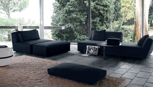 Moderne Liege - ITACA  - Verzelloni - Stoff / schwarz / von Studio Lievore Altherr Molina