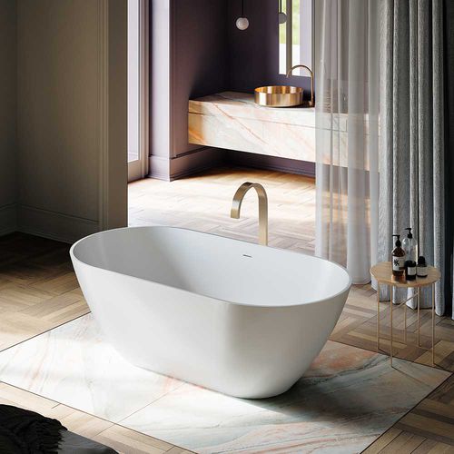 Ovale Badewanne - PLUM - GLASS 1989 - freistehend / für Wohnungen / Verbundwerkstoff