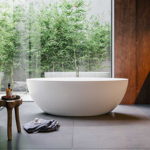 Ovale Badewanne - DENVER - GLASS 1989 - freistehend / für Wohnungen / Verbundwerkstoff