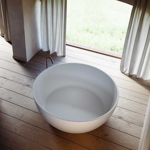 Runde Badewanne - MOMOA - GLASS 1989 - freistehend / für Wohnungen / Verbundwerkstoff