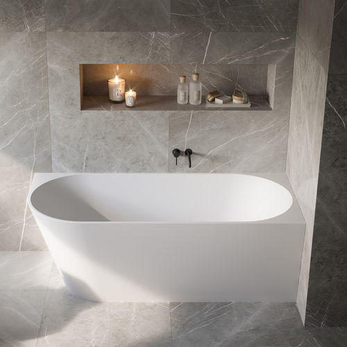 Ovale Badewanne - MALIBU - GLASS 1989 - für Eckeinbau / in Wandnähe / für Wohnungen