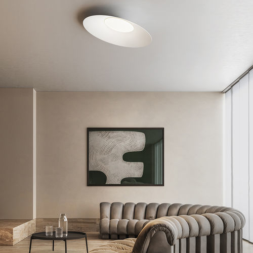 Moderne Deckenleuchte - KATE - Kundalini - konisch / Aluminium / Opal