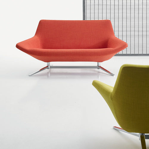 Modernes Sofa - Metropolitan '14 - B&B Italia - Stoff / Leder / mit Armlehnen