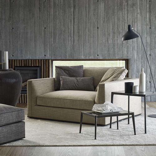 Moderner Sessel - Richard - B&B Italia - Stoff / Leder / Stahl