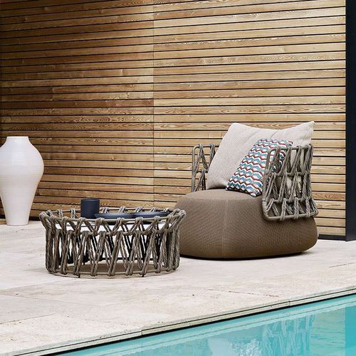 Moderner Sessel - Fat - B&B Italia - Stoff / Stahl / aus lackiertem Aluminium