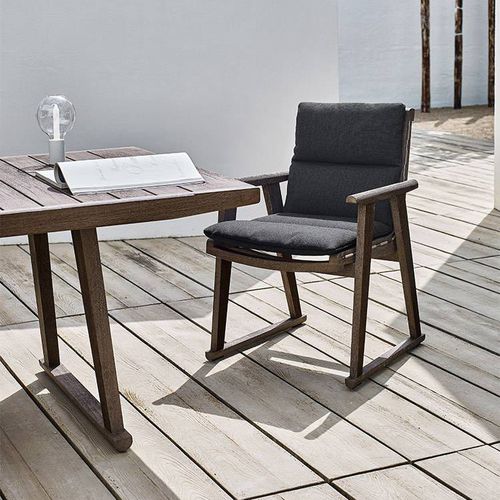 Moderner Stuhl - Gio - B&B Italia - für Außenbereich / Stoff / Gestell aus Massivholz