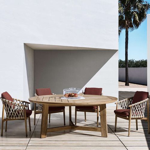 Moderner Esstisch - Ginestra - B&B Italia - Massivholz / Teakholz / Feinsteinzeug
