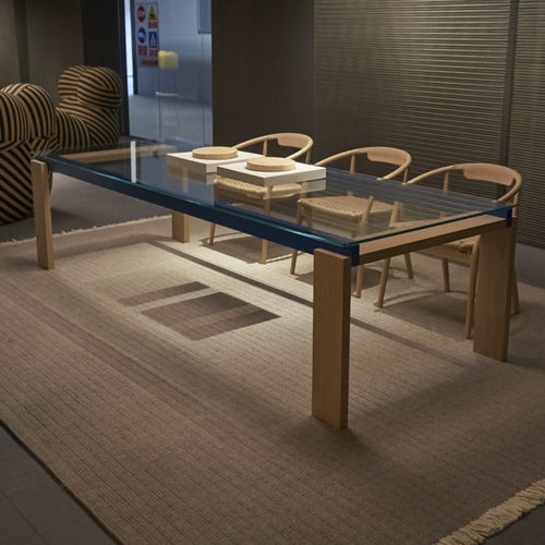 Moderner Tisch - Parallel Structure - B&B Italia - Massivholz / Holzfurnier / Glas