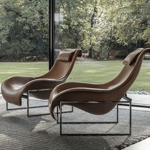Moderner Sessel - MART - B&B Italia - Stoff / Leder / Stahl