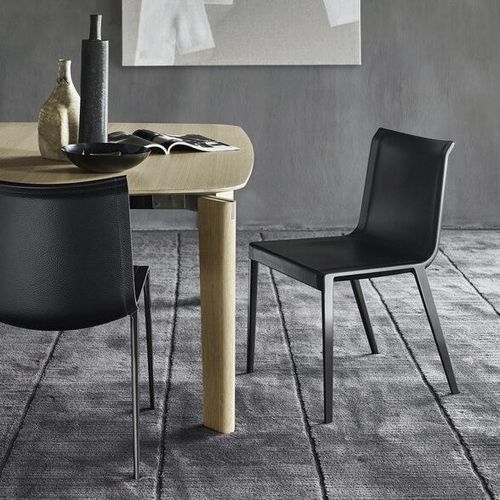Moderner Stuhl - Charlotte - B&B Italia - für den Innenraum / Leder / Gestell aus Aluminium