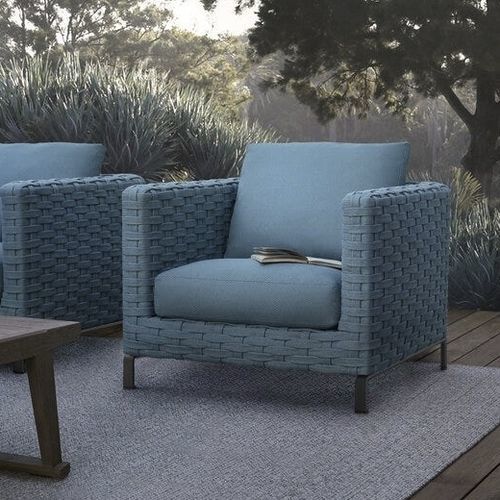 Moderner Sessel - Ray - B&B Italia - Stoff / aus lackiertem Aluminium / Polyester