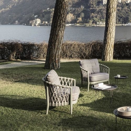 Moderner Sessel - Erica '19 - B&B Italia - Stoff / Kordel / Aluminiumguss