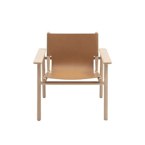 Moderner Sessel - Cordoba - B&B Italia - Leder / Eiche / braun