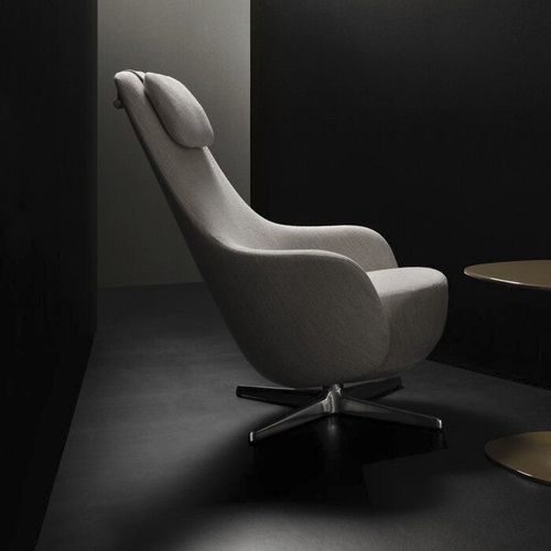 Moderner Sessel - Harbor Laidback - B&B Italia - Stoff / Leder / Stahl