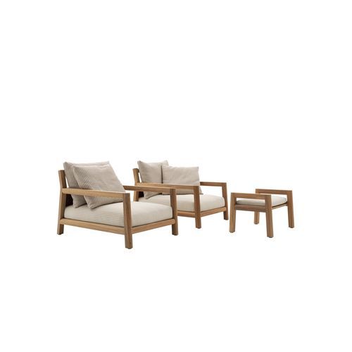 Moderner Sessel - Pablo - B&B Italia - Stoff / Massivholz / Teakholz