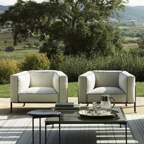 Moderner Sessel - Borea - B&B Italia - Stoff / Aluminium / wasserdicht