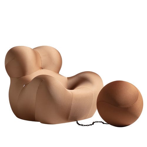 Moderner Sessel - Serie Up Compasso d'Oro - B&B Italia - Stoff / PVC / mit Fußstütze