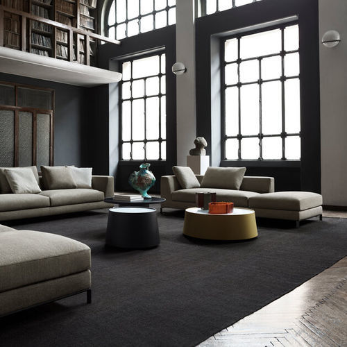 Moderner Couchtisch - Planck - B&B Italia - Hartglas / Gestell aus MDF / Gestell aus Furnierholz