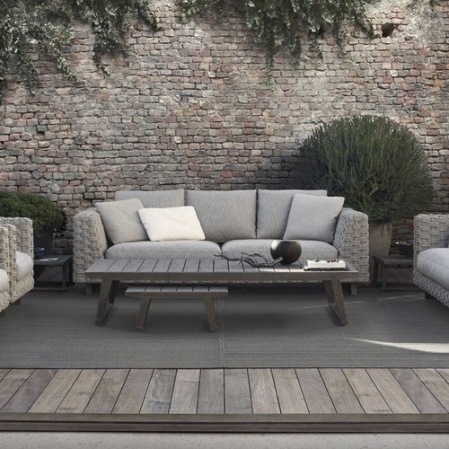 Modernes Sofa - Ray Natural - B&B Italia - für Garten / Stoff / mit Armlehnen