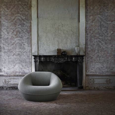 Moderner Sessel - TORTELLO - B&B Italia - Stoff / Polyethylen / braun