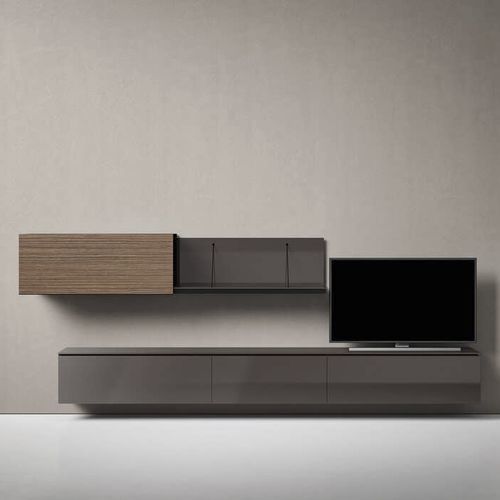 Moderne Wohnwand - Pab - B&B Italia - lackiertes Holz / lackiertes MDF / Glas