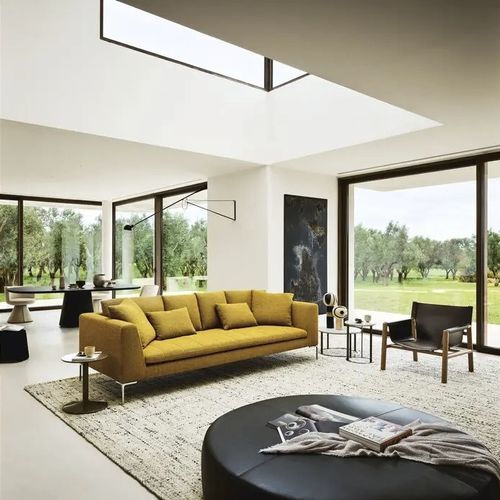 Modernes Sofa - CHARLES CARRÉ - B&B Italia - Stoff / Leder / mit Kissen