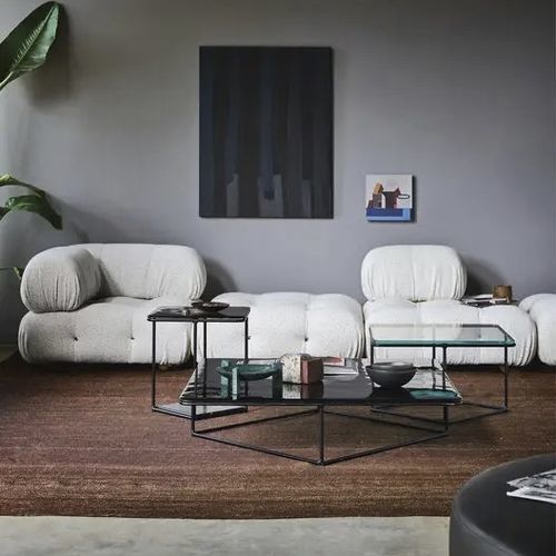 Moderner Couchtisch - LEMANTE - B&B Italia - Glas / MDF / Marmor