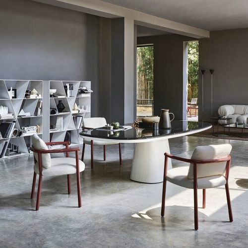 Moderner Tisch - ALLURE O' - B&B Italia - Holz / Glas / Marmor