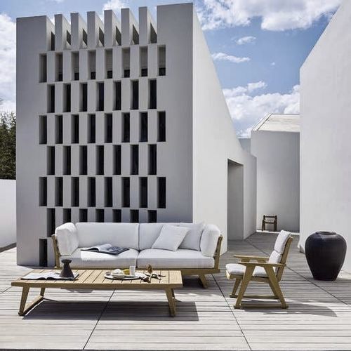 Moderner Couchtisch - GIO - B&B Italia - Teakholz / Massivholz / Gestell aus Massivholz