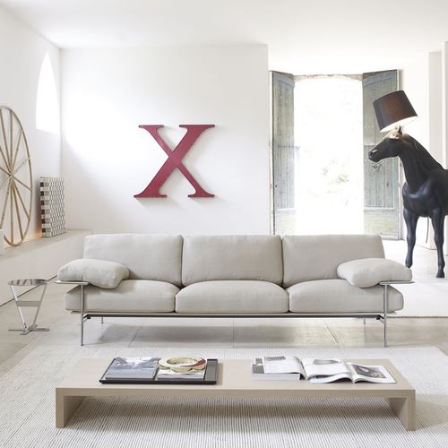 Modernes Sofa - Diesis - B&B Italia - Stoff / Leder / mit Armlehnen