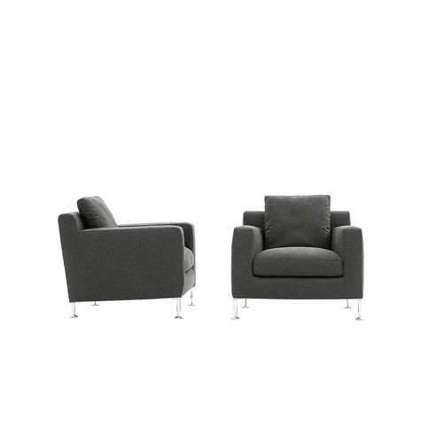 Moderner Sessel - Harry - B&B Italia - Stoff / Leder / Stahl