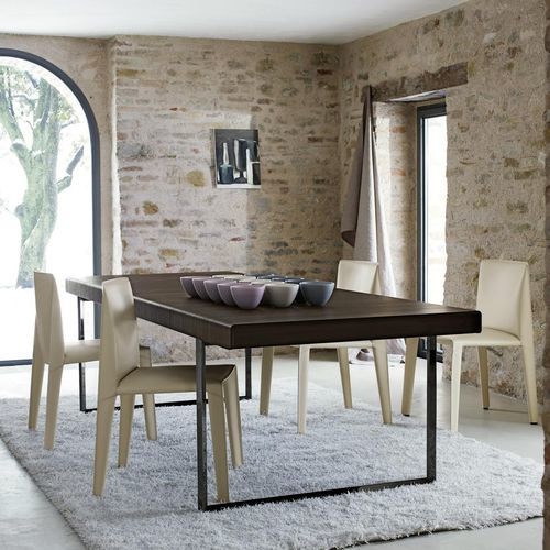 Moderner Tisch - ATHOS '12 - B&B Italia - Holzfurnier / Gestell aus Stahl / rechteckig